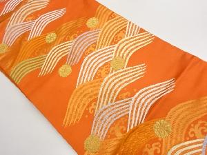 荒波に桜模様織出し名古屋帯